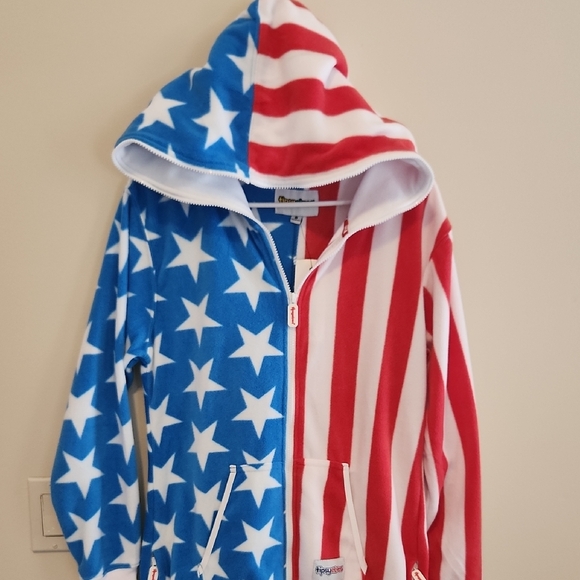 Tipsy Elves USA Flag Onesie - Red, White, and Blue - Picture 2 of 10